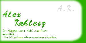 alex kahlesz business card